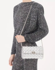 Valentino Garavani Rockstud Spike Shoulder Bag In Laminated Nappa Leather With Cabochon Stones