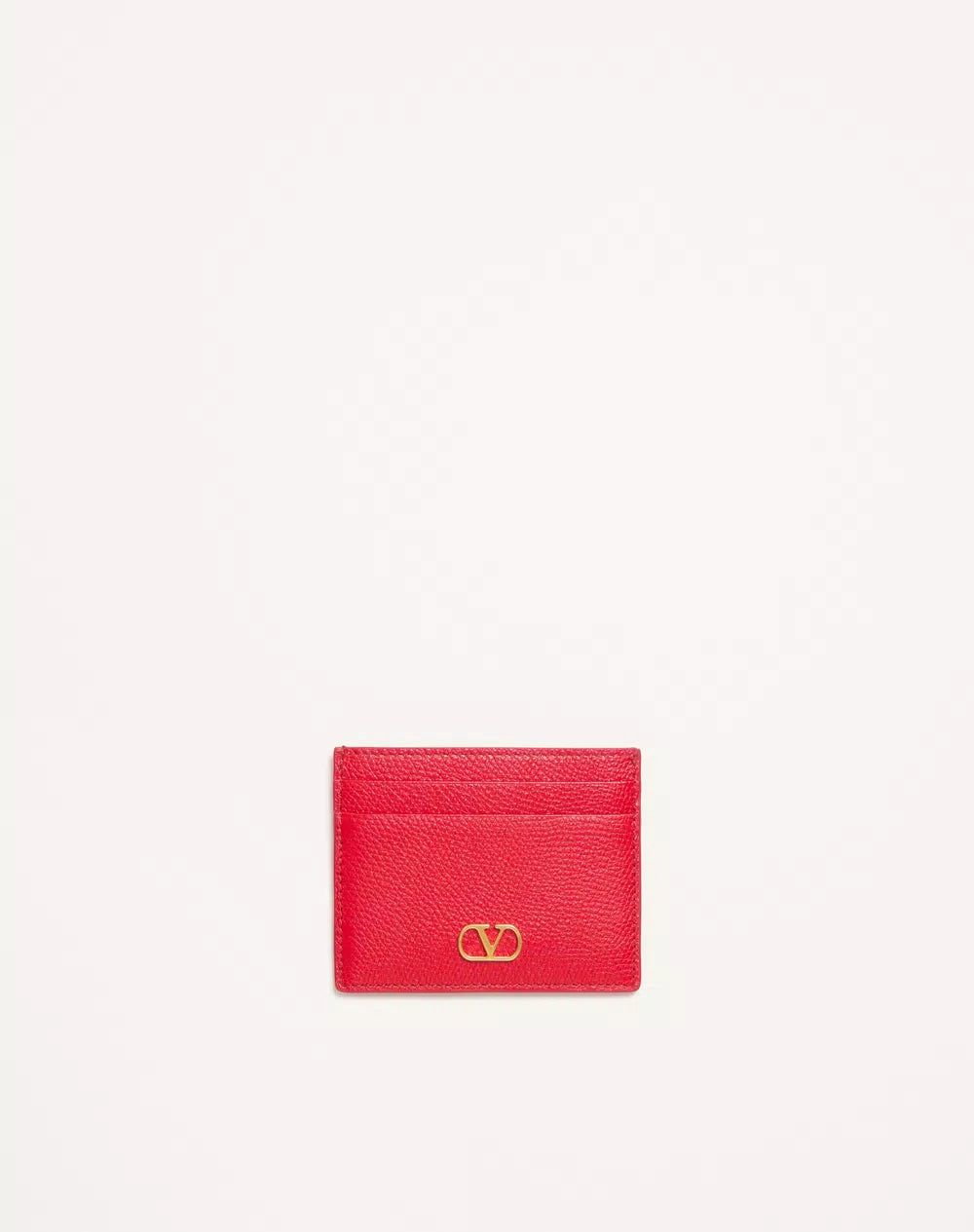 VLogo Signature Grainy Calfskin Card Holder