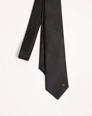 Valentie Silk Tie With VLogo Signature Detail