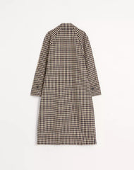 Single-Breasted Cotton And Wool Coat With Vichy Pattern