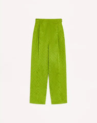 Jacquard Trousers In Medium Plus De Pois Polka Dot Silk-Linen