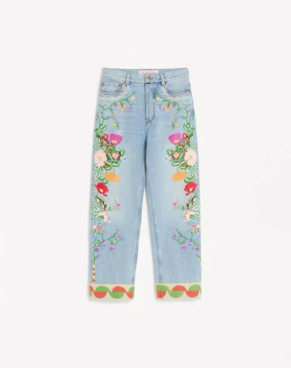 Embroidered Denim Trousers
