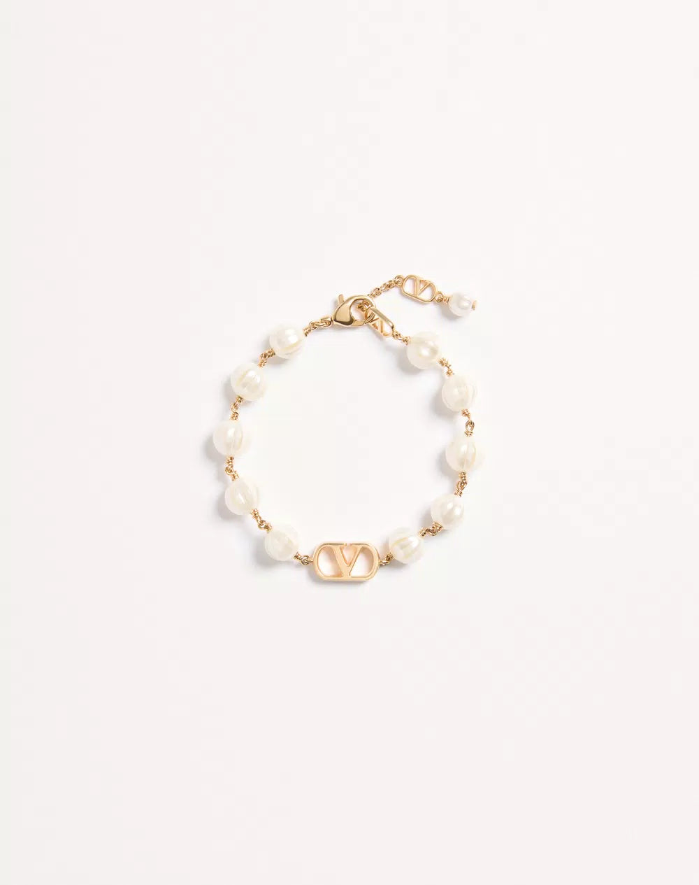 Vlogo Signature Bracelet In Metal With Glass Beads