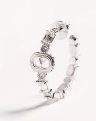 Ovalette Metal And SwarovskiÂ® Crystal Earrings