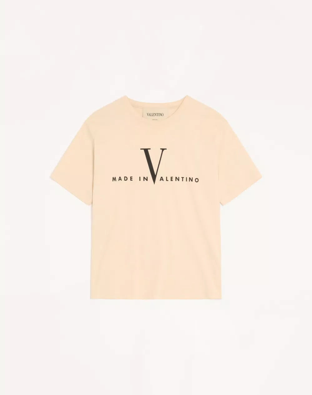 Valentino Cotton T-Shirt With Made In Valentino Print