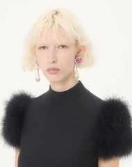 Pas Plus Earrings In Metal, Resin, Enamel And Crystals