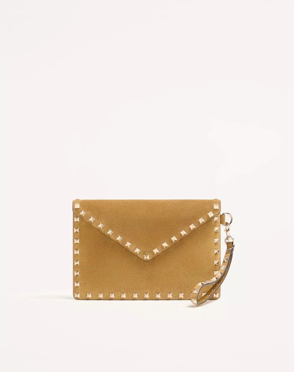 Rockstud Suede Clutch Bag