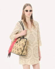 Short Dress In Floral Stamp Blanket