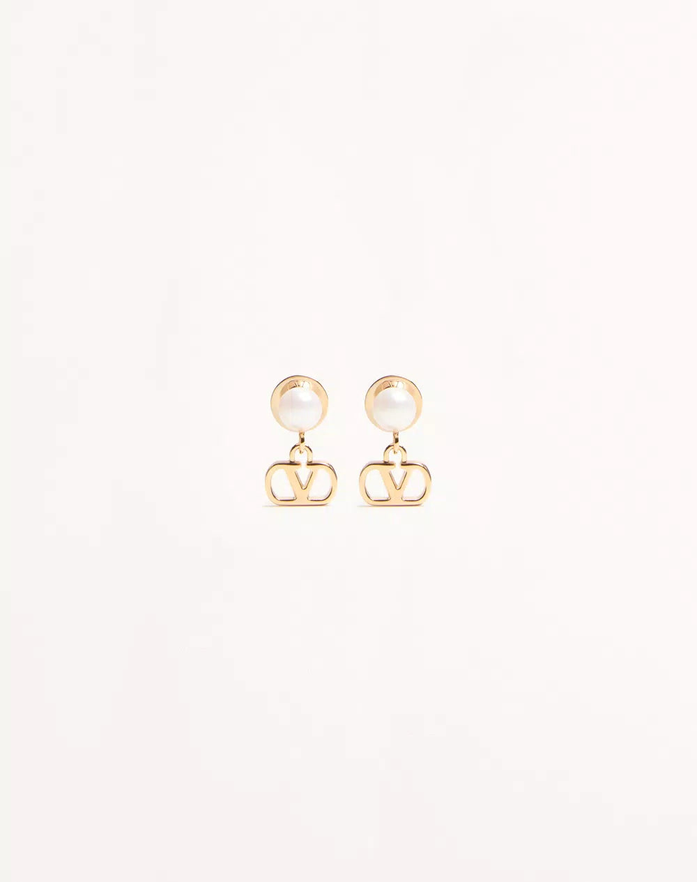Vlogo Signature Metal And Pearl Earrings