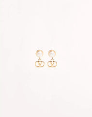 Vlogo Signature Metal And Pearl Earrings