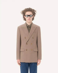 Valentino Double-Breasted Jacket In NattÃ© Wool