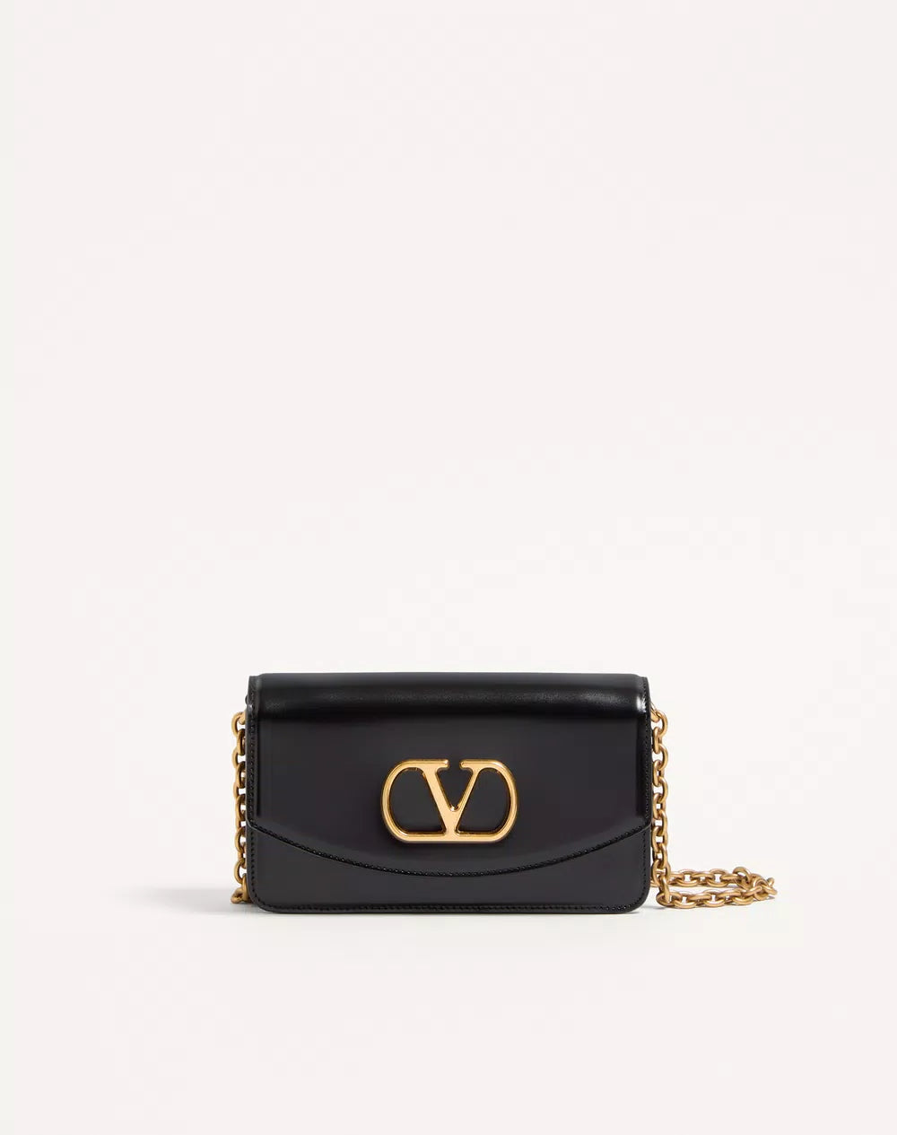 Valentino Garavani Vain Clutch Bag In Shiny Calfskin