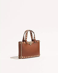 Rockstud Mini Shopping Bag In Grainy Calfskin