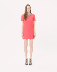 EMBROIDERED CREPE COUTURE SHORT DRESS