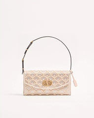 Valentino Garavani Devain Small Shoulder Bag With Pearls And Rhinestones