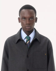 Valentino Shirt Jacket In Nylon Gabardine With Vgold