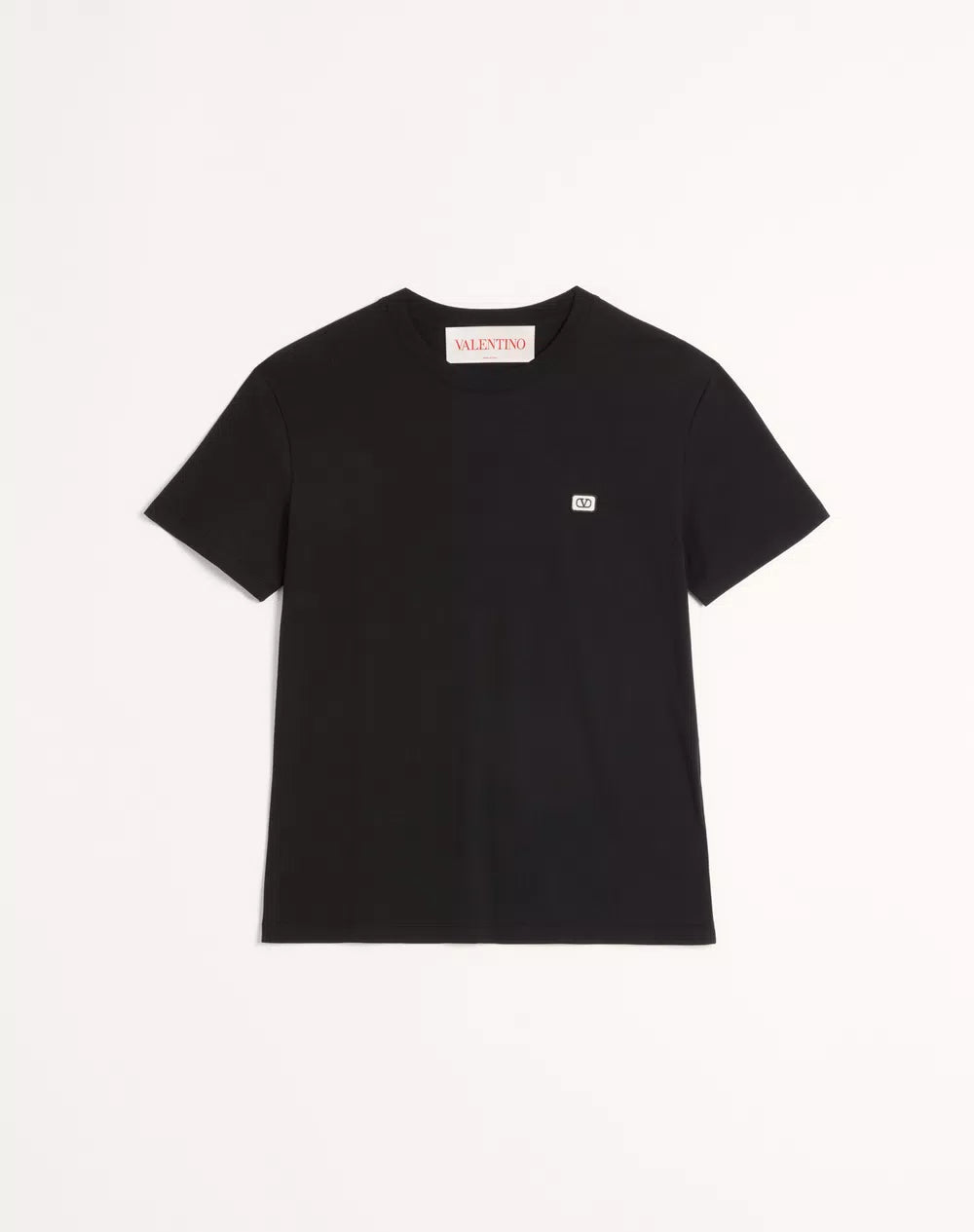 Cotton T-Shirt With VLogo Patch