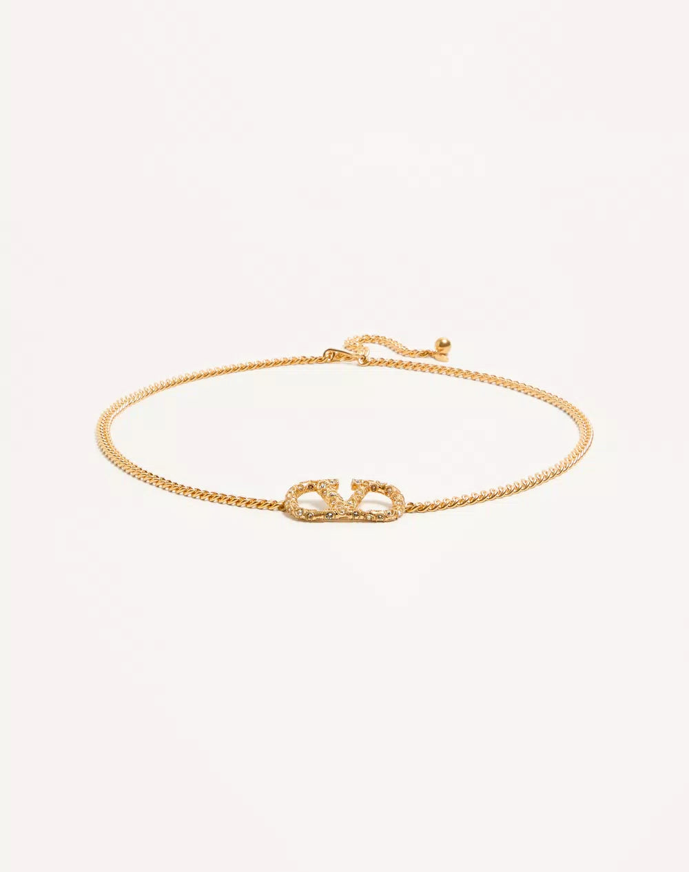 VLogo Signature Chain Belt With Crystals