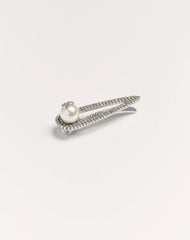 VLogo Signature Metal Tie Clip With SwarovskiÂ® Crystals And Pearl