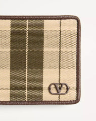 VLogo Signature Wallet In Checked Fabric