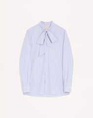 Valentino Cotton Poplin Shirt With Scarf Collar And VLogo Embroidery