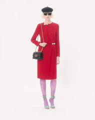 Embroidered Cady Couture Midi Dress