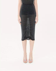 Lurex Knit Midi Skirt