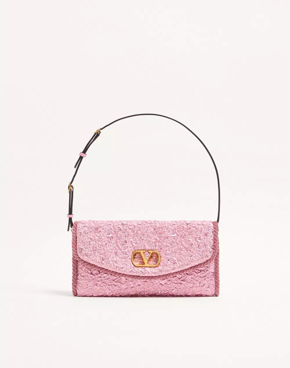 Valentino Garavani Devain Small Shoulder Bag In CloquÃ© Jacquard Fabric.