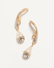 Poetique Des Gouttes Earrings In Metal, Pearl And SwarovskiÂ® Crystals