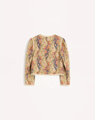 Piquet Jacket With Voyage Imaginaire Paisley Print