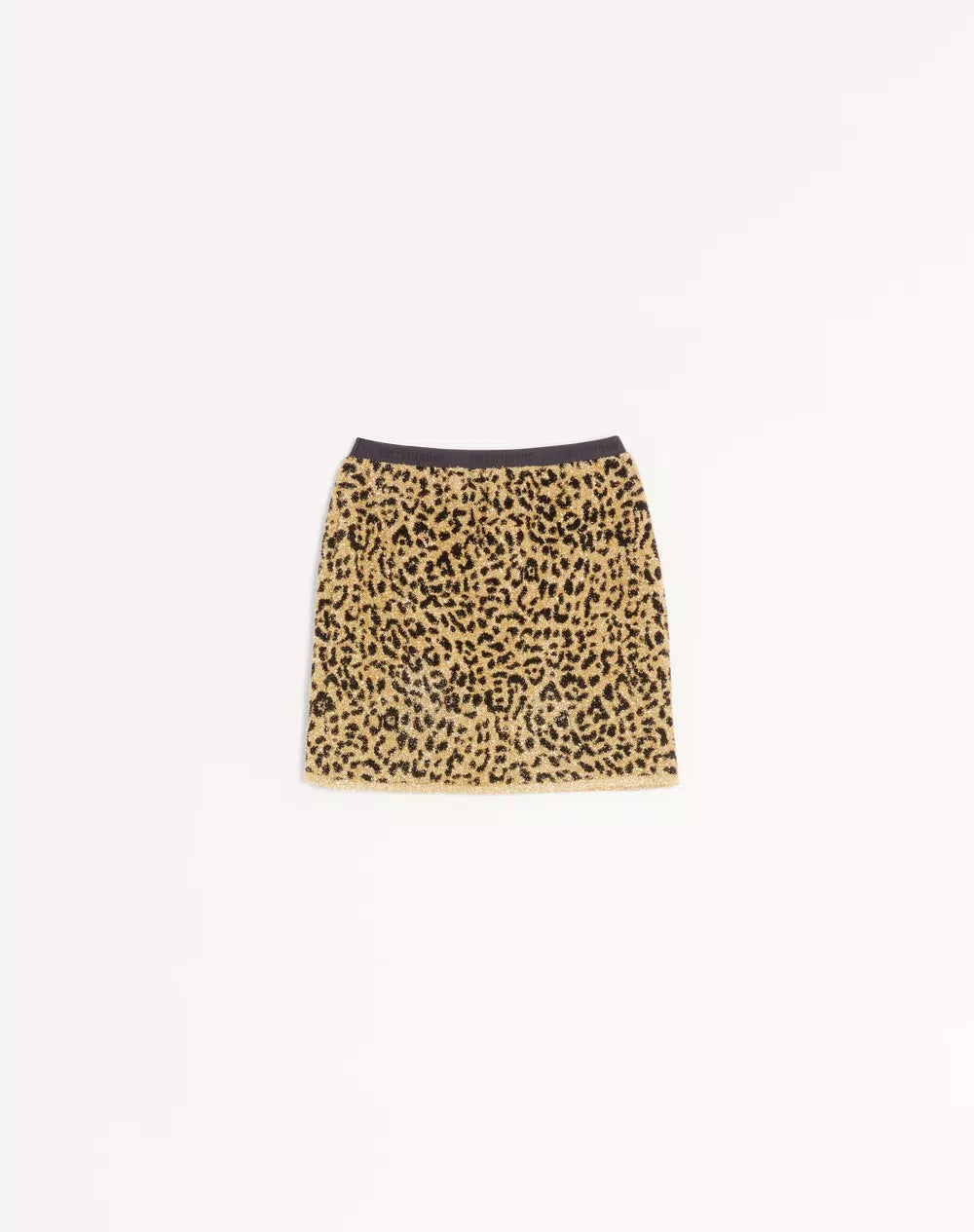 Jacquard Animal Print Lurex Knit Short Skirt
