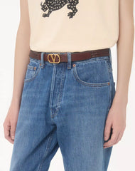 VLogo Signature Braided Calfskin Belt 25 Mm