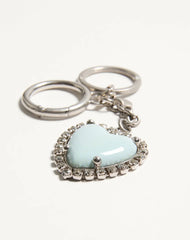 Coeur Hyperbole Bag Charm With Key Chain In Metal, Synthetic Material And Crystals