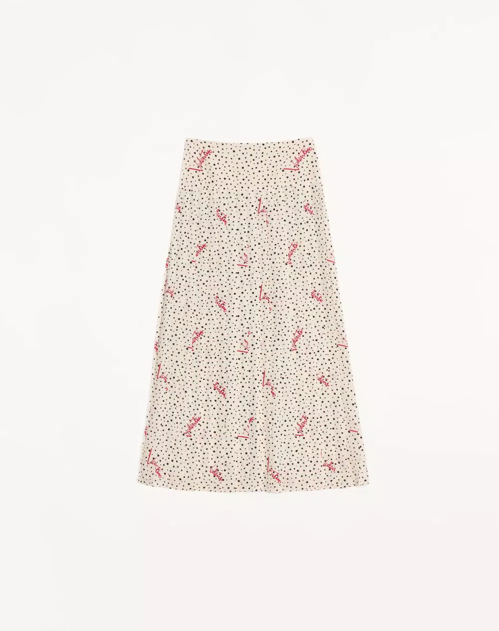 Plusdepois Bubble Print Crepe de Chine Long Skirt