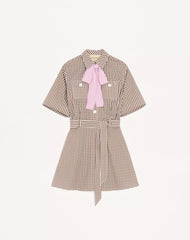 Short Dress In Vichy Cotton