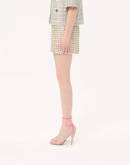 Mini Skirt In Embroidered Organza
