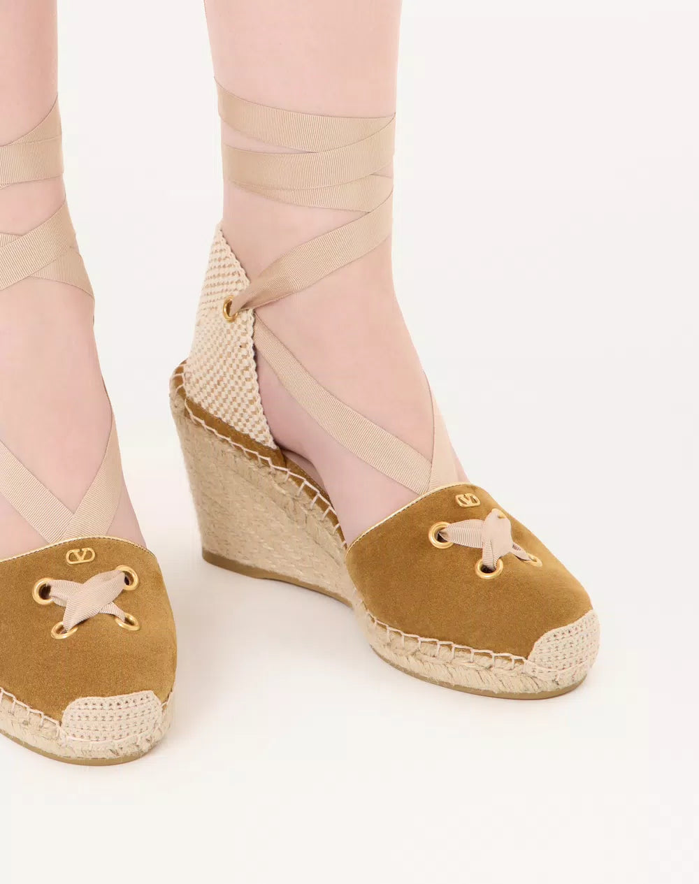 Resort Wedge In Split Leather 75Mm