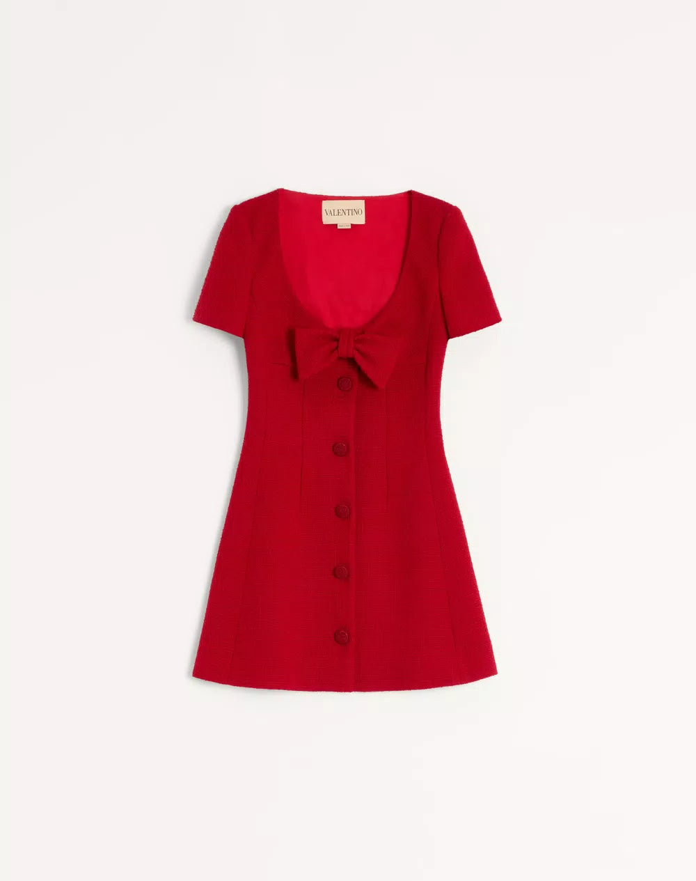 Short Dress In Plain Wool Tweed