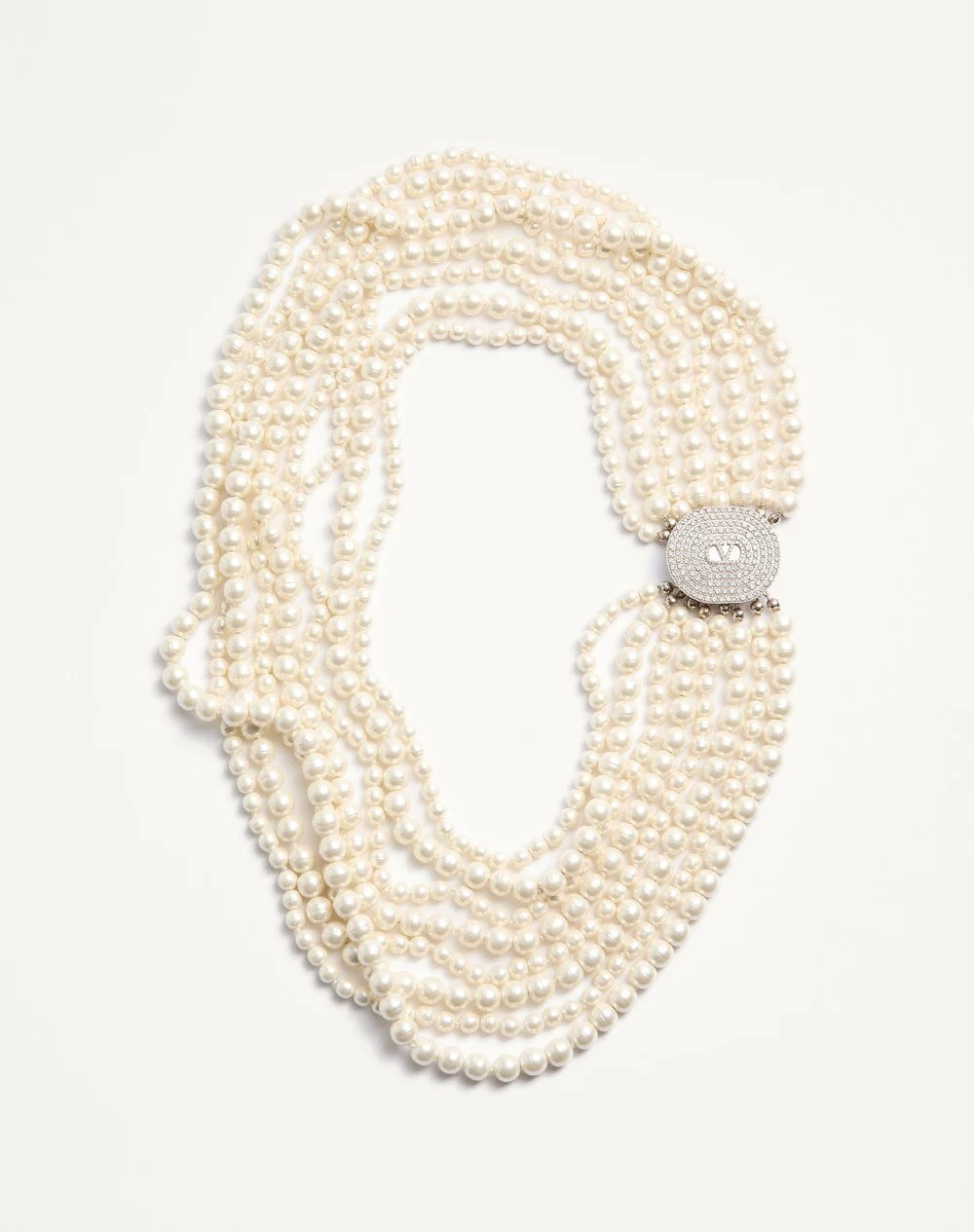 Ovalette Necklace In Metal, Baroque Glass Beads, And SwarovskiÂ® Crystals
