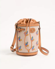 Valentino Garavani Antibes Canvas Embroidered Medium Bucket Bag