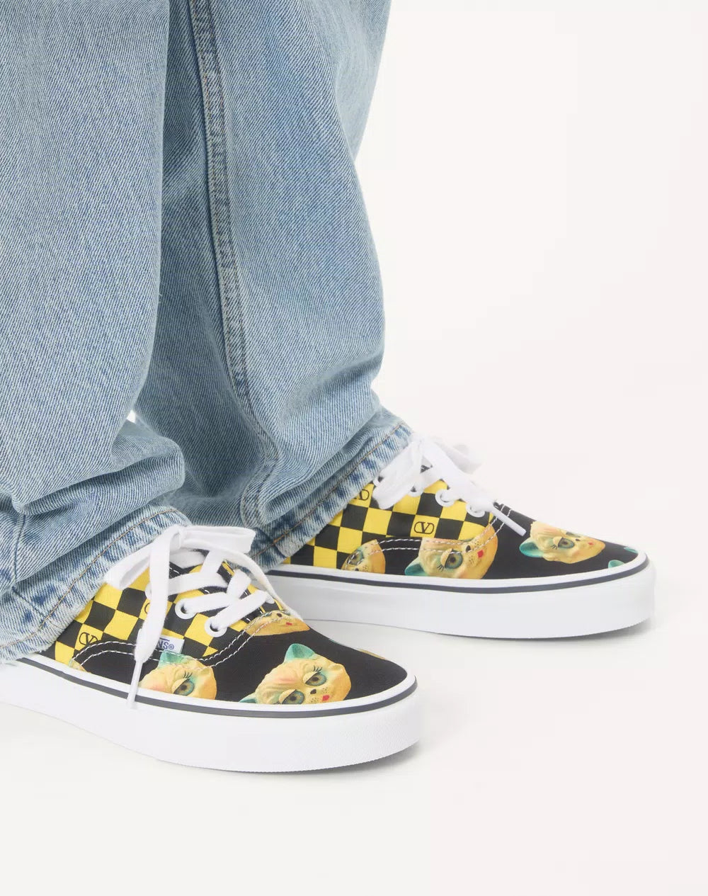 Valentino Garavani And Vans Low-Top Fabric Trainer With VLogo Checkerboard Print And Le Chat De La Maison Print