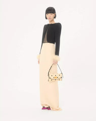 Valentino Garavani Devain Small Shoulder Bag In MoirÃ© Plus De Pois Fabric