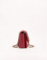 Valentino Garavani Djuna Medium Chain Bag In Suede And Nappa With Chevron Pattern