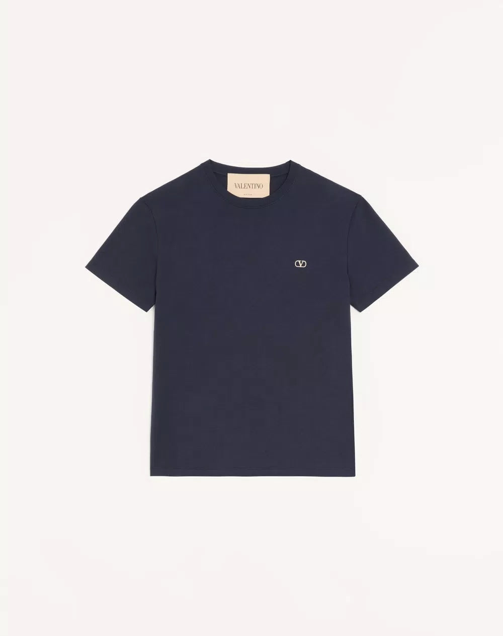 Valentino Cotton T-Shirt With VLogo Embroidery