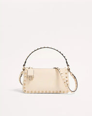 Small Rockstud Grainy Calfskin Crossbody Bag