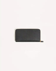 VLogo Signature Zip Wallet In Grainy Calfskin