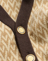 Wool Cardigan With Toute La V Pattern