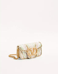 Valentino Garavani LocÃ² Small Embroidered Shoulder Bag With Jewel Logo