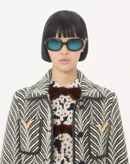 Wool Cloth Coat With Fauve Eclat Animal Print