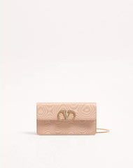 VLogo Signature Chain Wallet In MoirÃ© Fabric With Jewel Logo